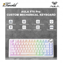 AULA F75 White Contour Multi Mode Mechanical Keyboard with Star Vector Switch