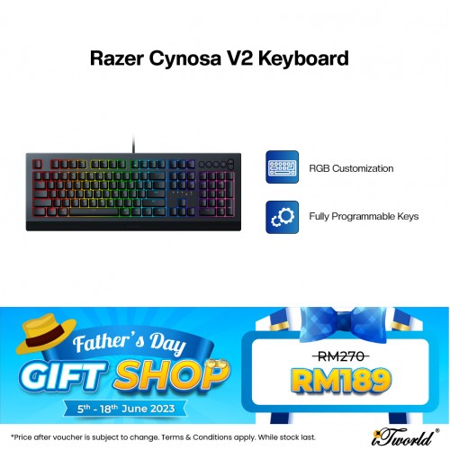[Ready stock] Razer Cynosa V2 Keyboard (RZ03-03400100-R3M1)