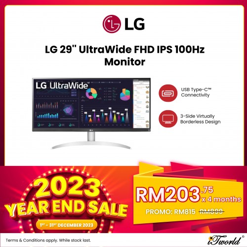 LG 29'' UltraWide FHD IPS 100Hz Monitor (29WQ600)