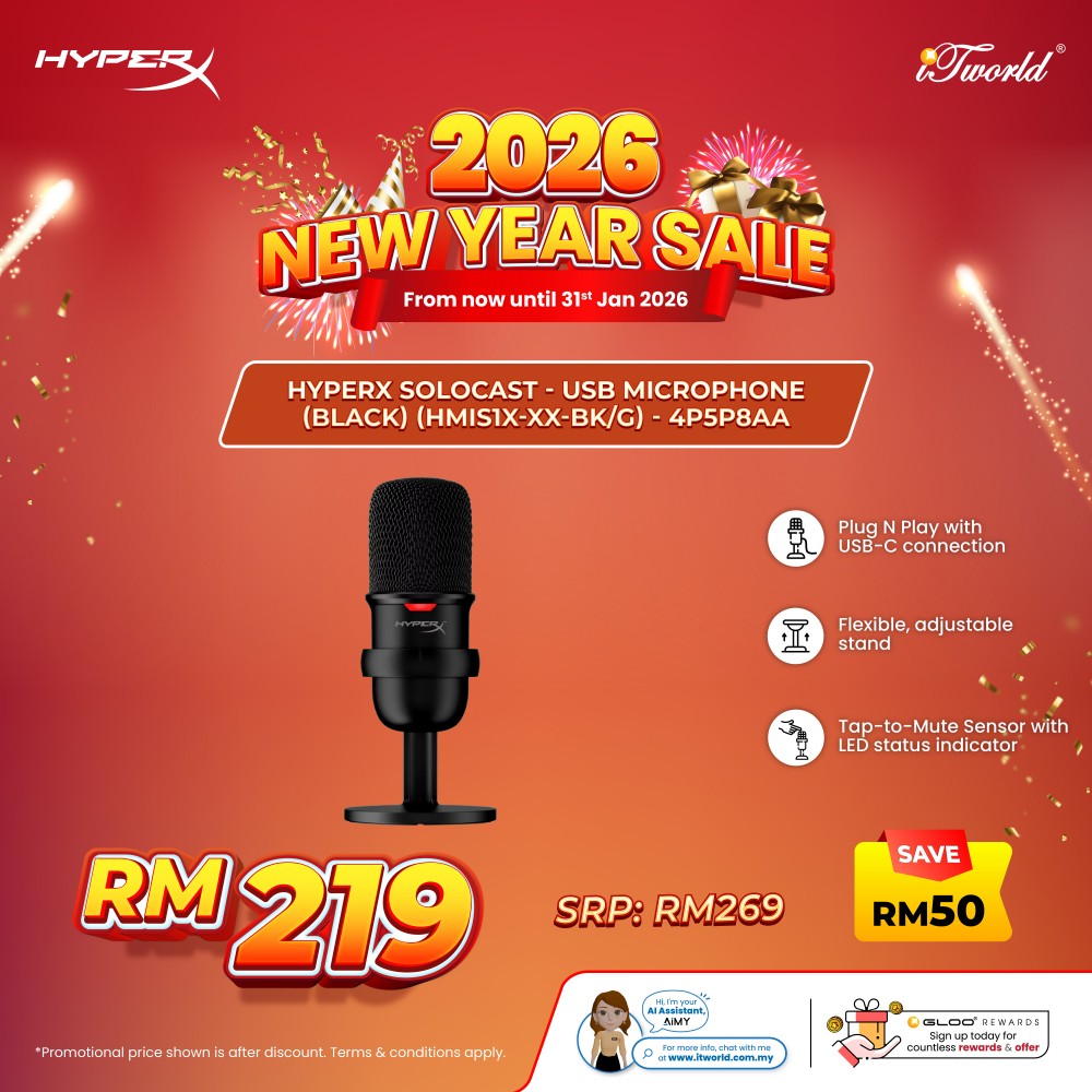 HyperX SoloCast - USB Microphone-Black HMIS1X-XX-BK/G-4P5P8AA