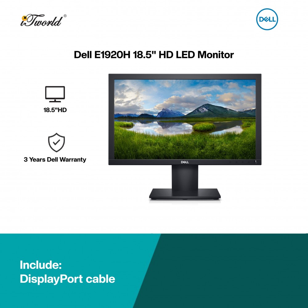 Dell E1920H 18.5" HD LED Monitor (TN, 1366 x 768, 5ms, 200cd/m², 60Hz, VGA, DP)