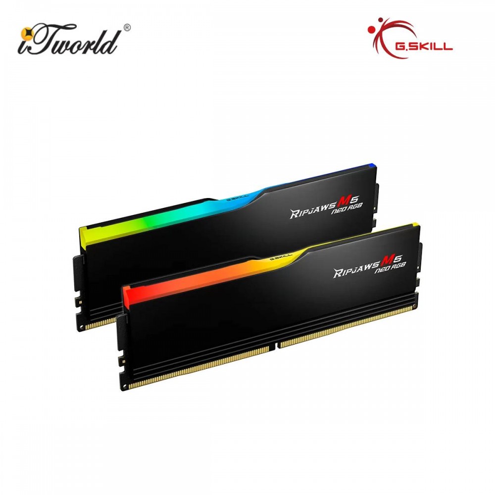 G.SKILL Ripjaws M5 Neo RGB 32GB (2x16GB) DDR5-6000 CL36-36-36-96 PC RAM - BLACK (F5-6000J3636F16GX2-RM5NRK)