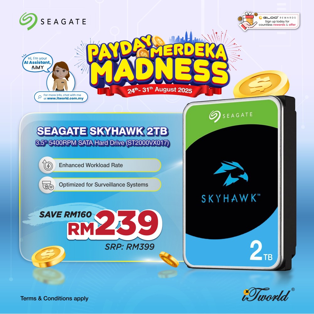 Skyhawk 2TB 3.5" 5400RPM SATA Hard Drive (ST2000VX017)