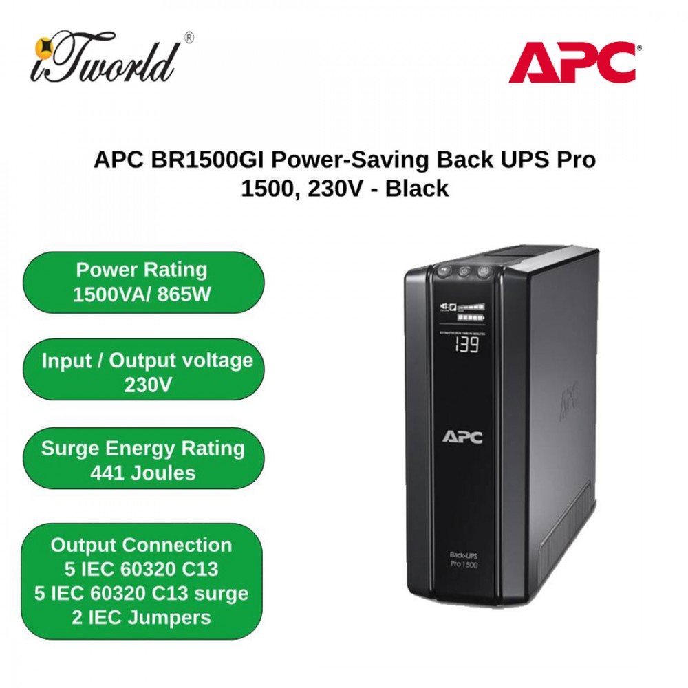 [Preorder] APC Power-Saving Back-UPS Pro 1500 230V BR1500GI - Black