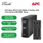 APC Back UPS Pro BR 1600VA, 8 Outlets, AVR, LCD Interface BR1600MI - Black