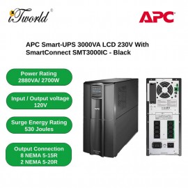 APC Smart-UPS 3000VA LCD 230V With SmartConnect SMT3000IC - Black