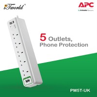 APC Essential SurgeArrest 5 outlets with phone protection 230V UK PM5T-UK - White