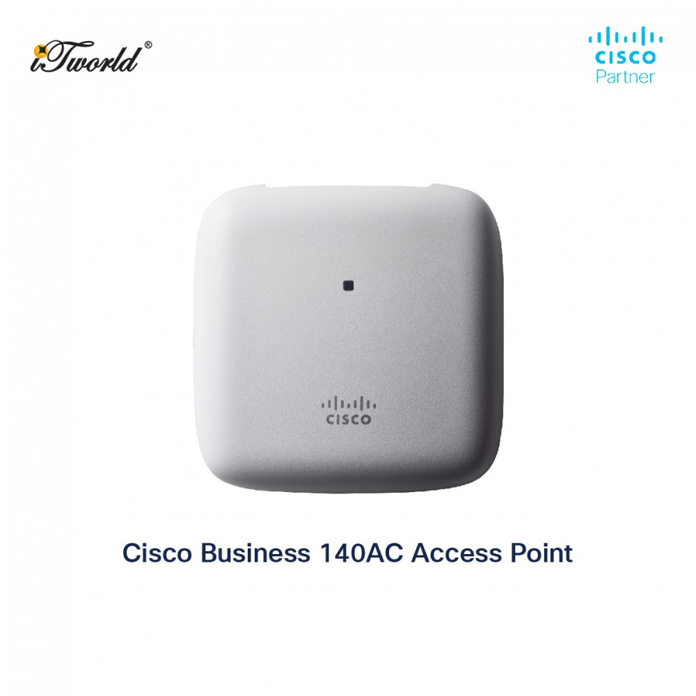 Cisco Business 140AC Wi-Fi Access Point (802.11ac, 2x2, 1 GbE Port, Ceiling Mount, Limited Lifetime Protection) - CBW140AC-K [Use GLOOCISCOAP to get RM40 off]