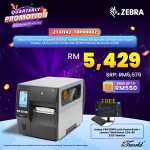 ZEBRA ZT411 4-inch Industrial Thermal Transfer Printer 203 dpi with 4.3-inch Color Touch Display, UK/AU/JP/EU Cords, USB, 10/100 Ethernet, Bluetooth 4.1/MFi,  (ZT41142-T0P0000Z)