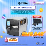 ZEBRA ZT411 4-inch Industrial Thermal Transfer Printer 300 dpi with 4.3-inch Color Touch Display, UK/AU/JP/EU Cords, USB, 10/100 Ethernet, Bluetooth 4.1/MFi (ZT41143-T0P0000Z)