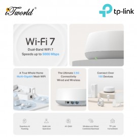 TP-Link Deco BE25 (3-Pack) BE5000 Whole Home Mesh Wi-Fi 7 System (3-Pack) - Deco BE25(3-Pack)