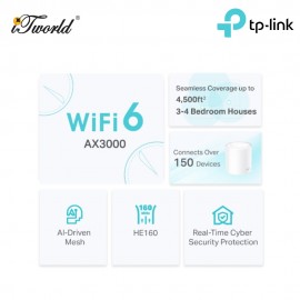 TP-Link Deco X50 (2-pack) AX3000 Whole Home Mesh Wi-Fi 6 System
