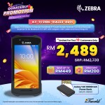 [Ready Stock] Zebra TC21 Mobile Computer Handheld 5'' Touch Screen Android Terminal Barcode Scanner 1D 2D Bluetooth 5.0 WiFi with Adapter, USB Cable and Hand Strap Kit (KT-TC210K-01A222-A601)