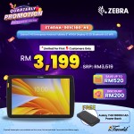 Zebra ET40 Enterprise Android Tablets 8" WXGA Display 1D 2D Bluetooth 5.0 WiFi (ET40AA-001C1B0-A6)