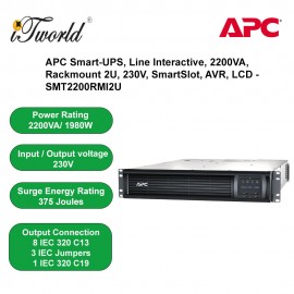 APC Smart-UPS 2200VA LCD RM 2U 230V SMT2200RMI2U - Black