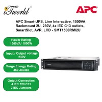 APC Smart-UPS 1500VA LCD RM 2U 230V SMT1500RMI2U - Black