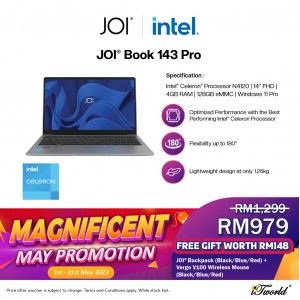 JOI Book 143 Pro (N4120,4GB,128GB eMMC,Integrated,14”,W11Pro) + Backpack