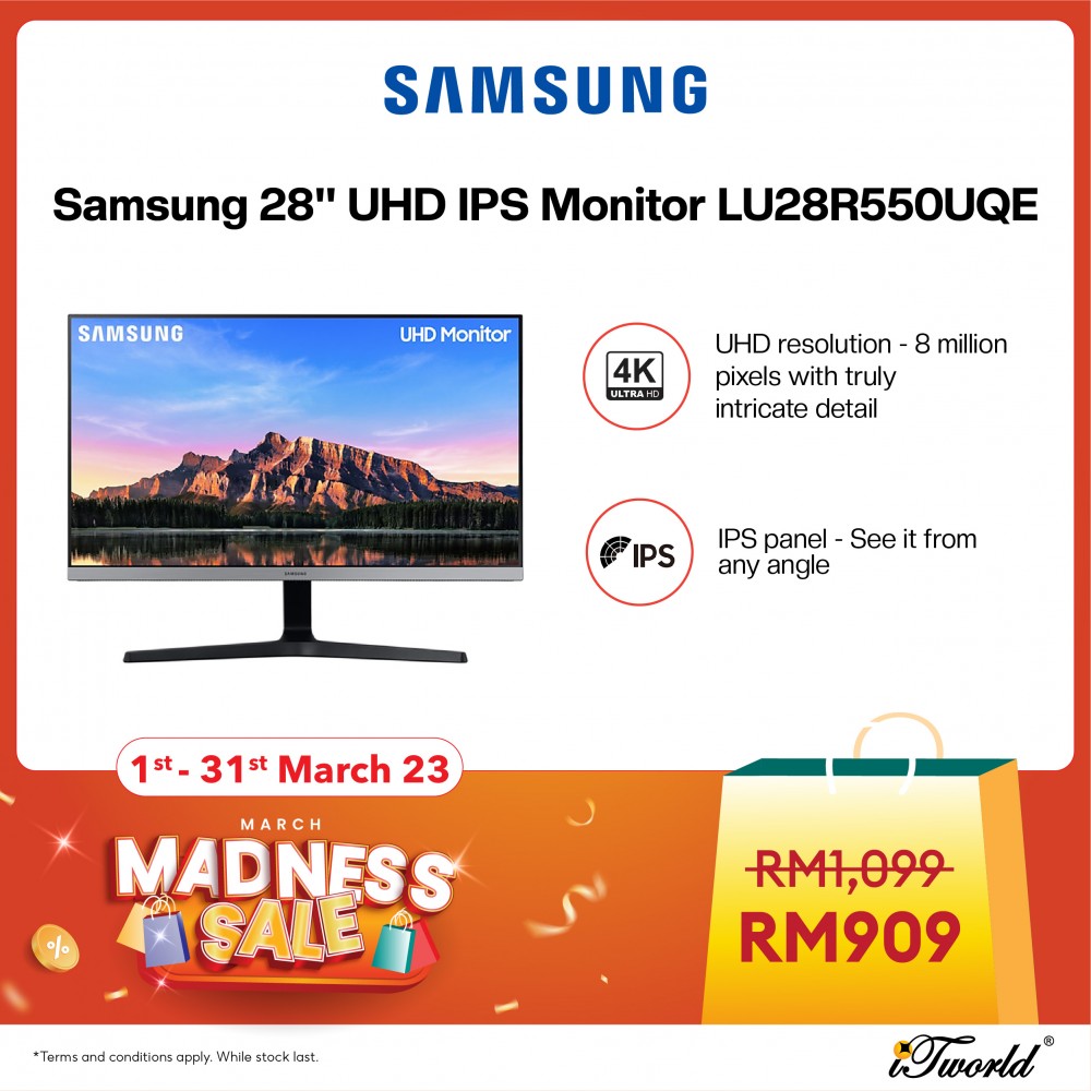 Samsung 28" LU28R550UQE UHD IPS Monitor