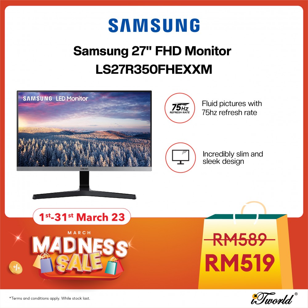Samsung 27" FHD Monitor LS27R350FHEXXM